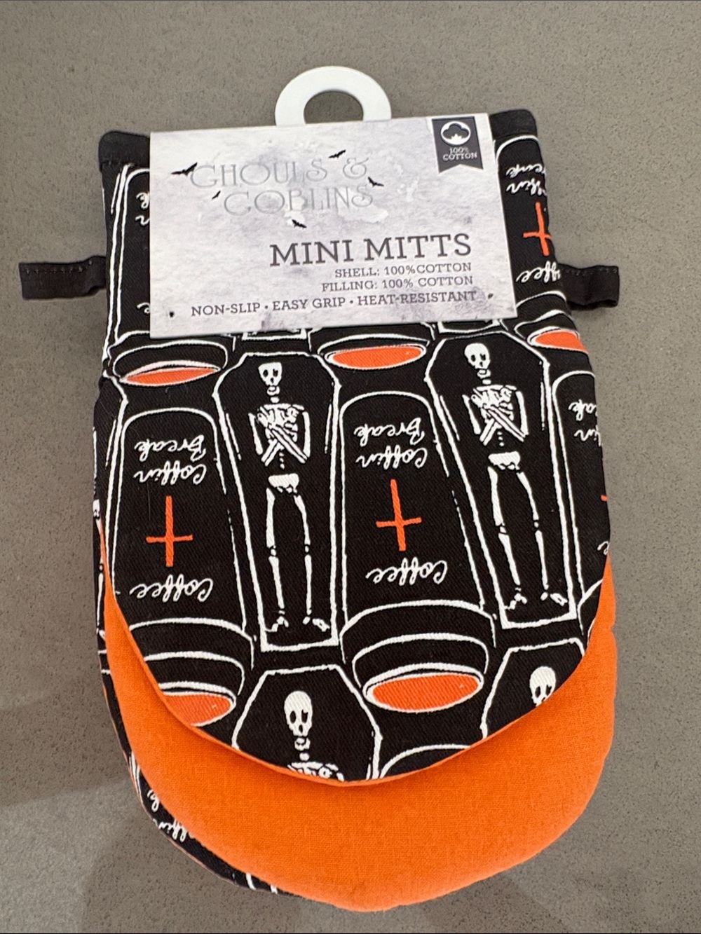 Halloween Oven Mitts Black & Orange